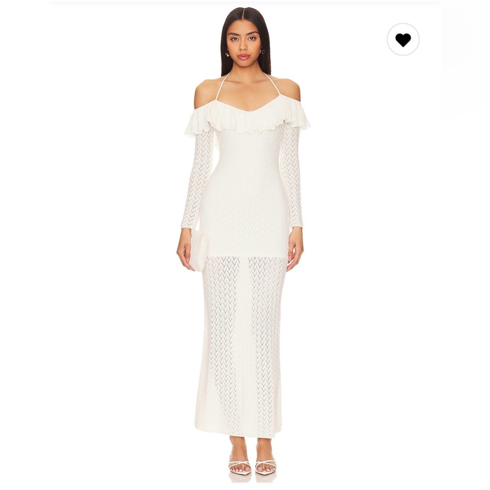 LPA Lexie Ruffle Maxi Dress in Ivory